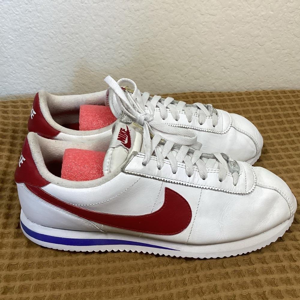 Nike Cortez Basic Leather OG Mens Sz 10 Forrest Gump White Red Blue 882254-164